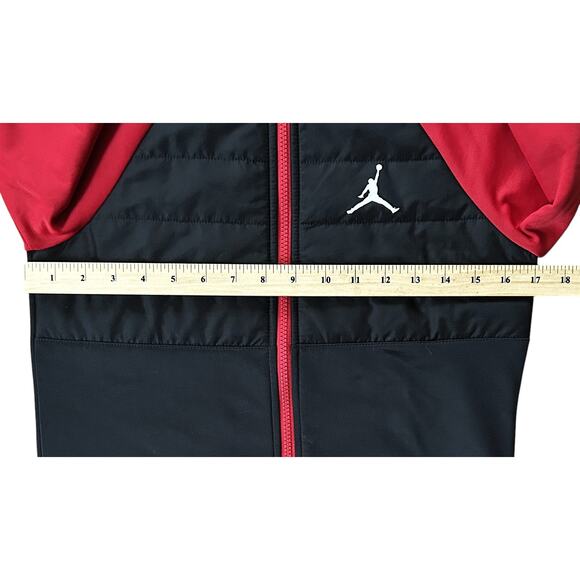 Jordan Therma-FIT Full-Zip Hooded Black & Red Jacket Boy's Medium 10/12 - Picture 3 of 7